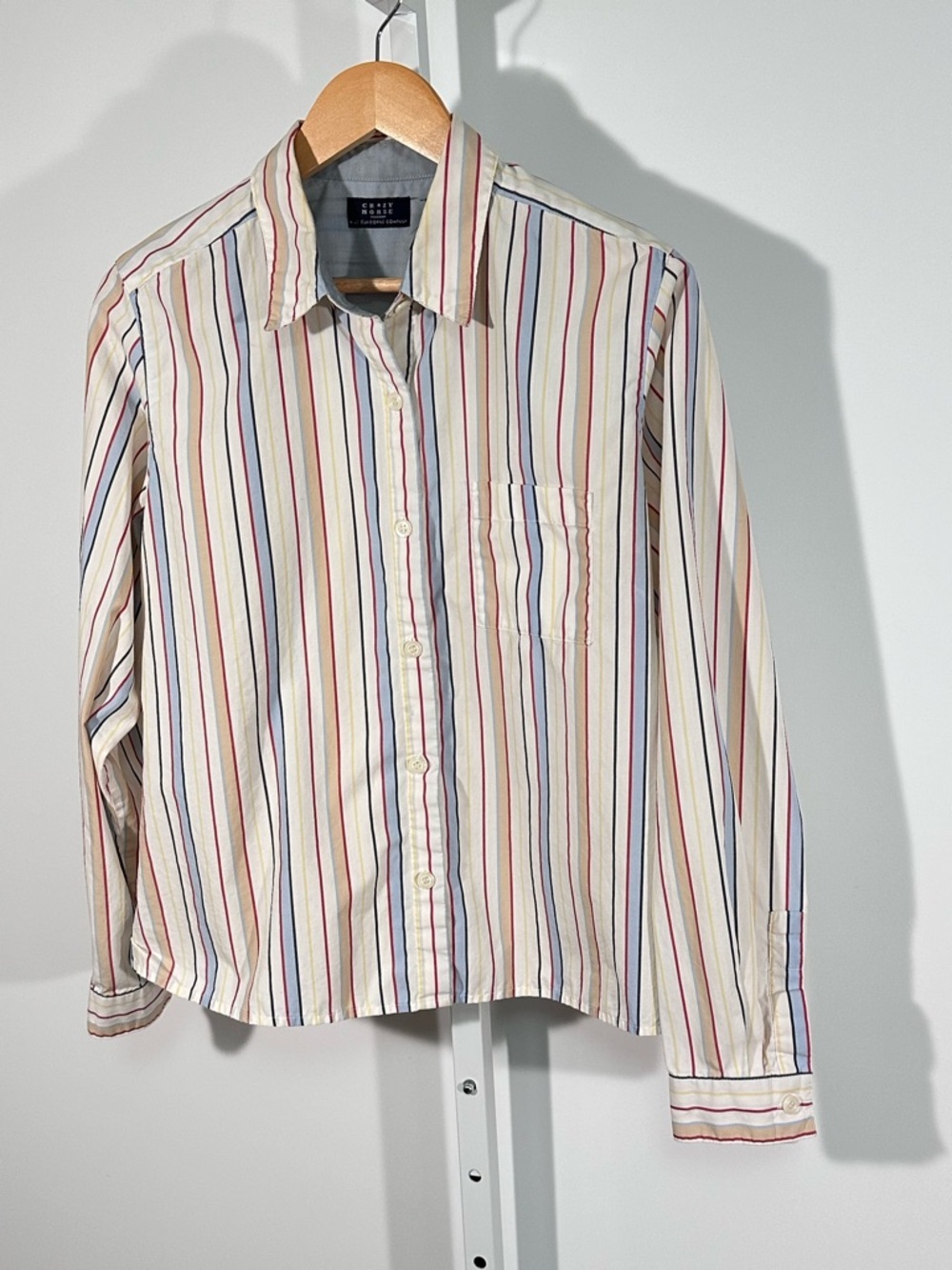 Vintage Crazy Horse Claiborne Co Striped Button Down Shirt Blouse